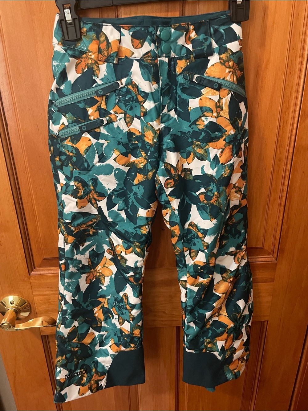 Marmot Teal & Orange Floral Cargo Pants